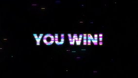 You win glitch text. Anaglyph 3D effect. Technological retro background. Motion graphics. - Powered by Shutterstock - Get 15% off with code: PIKWIZARD15