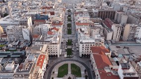 Aristotelous Square, Panoramic Aerial View of Thessaloniki city