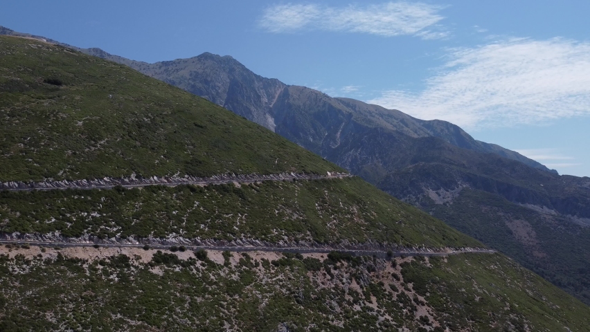 road in the mountains of albania.