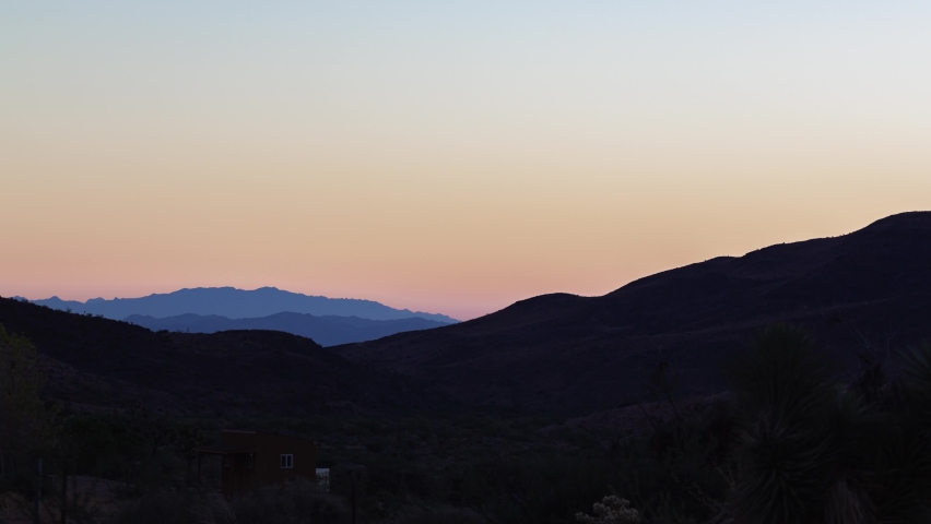 4k Timelapse of a Desert Sunrise. Time Lapse from RAW source. Location: Joshua Tree National Park, California. September of 2018.