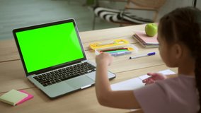 Online home school for junior children girl starts videochat Spbd