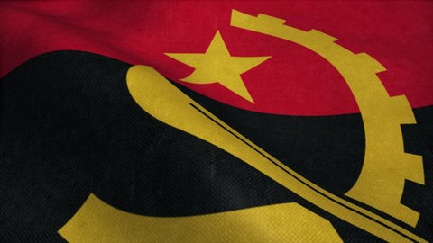 Angola flag waving in the wind. National flag of Angola. Sign of Angola seamless loop animation