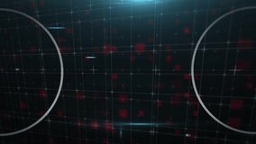 Animation of scopes scanning and data processing over grid on black background. global connections and data processing concept digitally generated video. - Powered by Shutterstock - Get 15% off with code: PIKWIZARD15