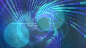 Animation of snowflakes and blue bokeh lights over purple and blue spiral. data communication technology and digital interface background concept digitally generated video. - Powered by Shutterstock - Get 15% off with code: PIKWIZARD15
