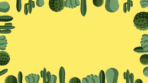 Animated Background Illustration Plant Cactus for Nature Design Theme