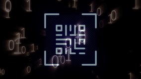 Animation of qr code over binary code. global digital security and identity, digital interface and data processing concept digitally generated video. - Powered by Shutterstock - Get 15% off with code: PIKWIZARD15