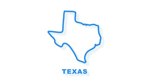Texas city map outline animation. Motion graphics.