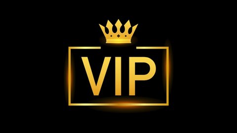 Golden Symbol Exclusivity Label Vip Glitter Stock Footage Video (100% ...