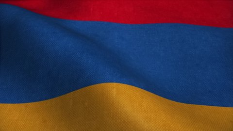 Armenia flag in slow motion animation waving in the wind realistic