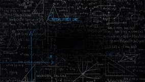 Animation of globe and mathematical equations over black background. global connections, digital interface and technology concept digitally generated video. - Powered by Shutterstock - Get 15% off with code: PIKWIZARD15