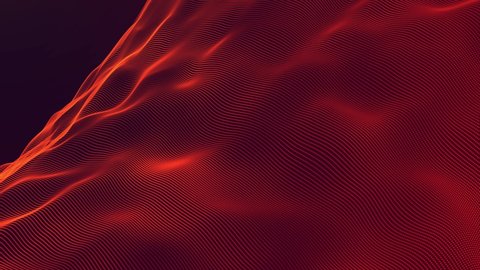 Abstract background with moving particles. Digital particle wave. Technology background. Seamless looping animation 4k.