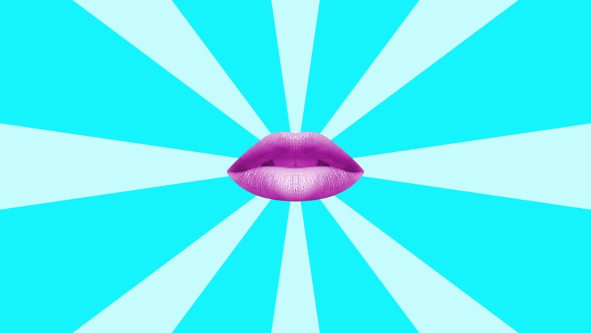 Minimal Lips Motion Design Art. Minimal Colorful Background. Royalty-Free Stock Footage #1077720758