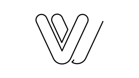 Video VV Logo with black lines on white background
