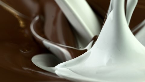 Super Slow Motion Shot of Pouring Melted Chocolate at 1000 fps.