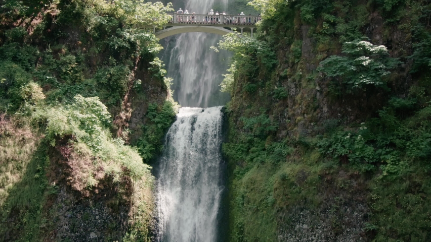 Wonderful clear waterfall, hiking in America to the Wakina Falls, Oregon.