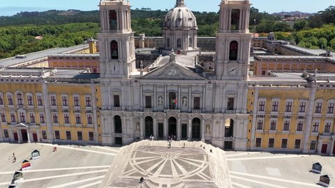 Royal Mafra Convent A Neoclassical Palace-Monastery At Mafra, Portugal In Europe. - Aerial Shot
