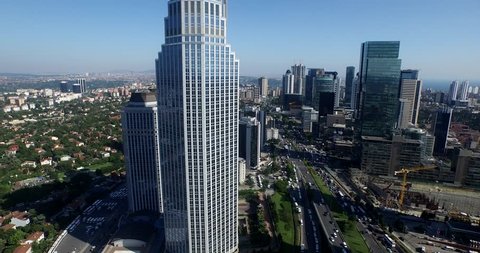 Airview of Istanbul Skyscapers - 4k