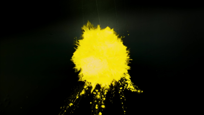 Colored powder explosion on black background. Super  slow motion Royalty-Free Stock Footage #1077781028