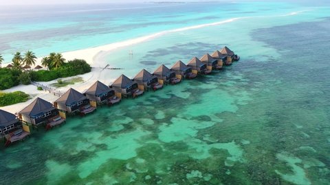 Beach bungalows at Kurdu Island, Maledives