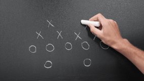 American football field tactics. American football game plan diagram of Xs and Os offensive strategy on blackboard. Sport concept - Powered by Shutterstock - Get 15% off with code: PIKWIZARD15