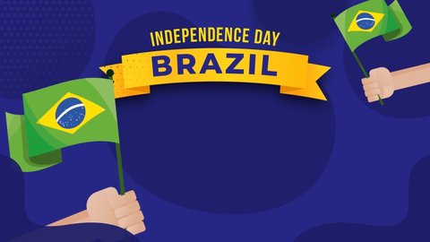 Brazil Independence Day Celebration. Brazil Waving Flag Animation. Suitable for Celebrating Brazil National Day Concept