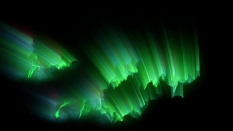 Aurora Borealis Northern Polar Lights isolated on black , 4k, high-detailed popular compositing element , seamless loop