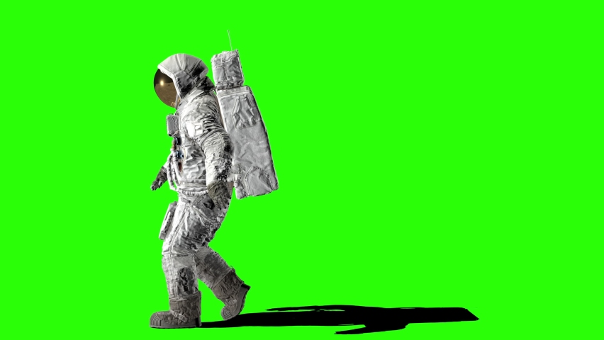 Astronaut Dancing on Green Screen. Royalty-Free Stock Footage #1077800348