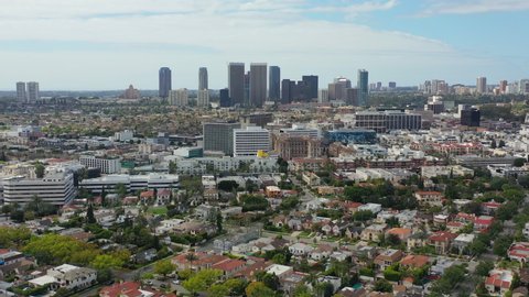 Los Angeles skyline and its surrounding neighborhoods