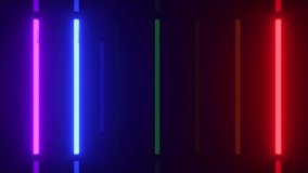 Neon halogen rainbow multicolored lamps glow with futuristic bright reflections. 3d animation of seamless loop - Powered by Shutterstock - Get 15% off with code: PIKWIZARD15