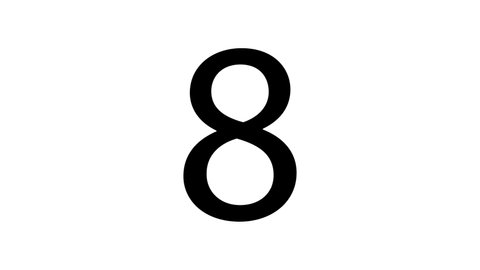 Figure 8, number eight, math sign appearing self drawing animation. Luma matte, 2D element.