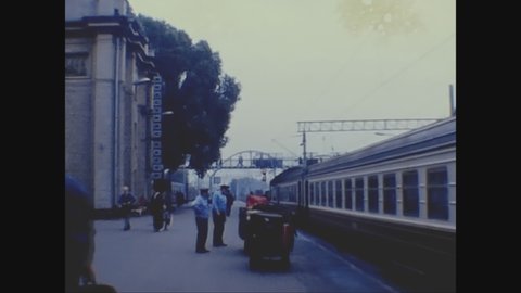 ST. PETERSBURG, RUSSIA MAY 1979: Train station in 70's