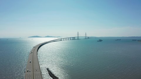 a long bridge over the sea
