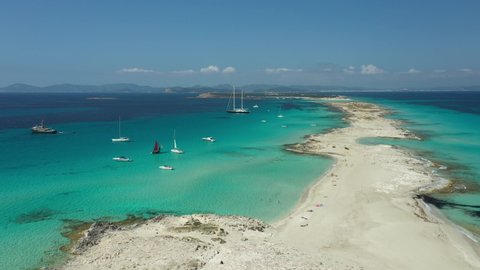 Boats on Illetes Beach, in Formentera