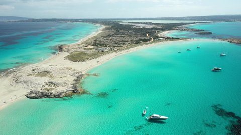 Crystal clear waters at Illetes Beach, in Formentera