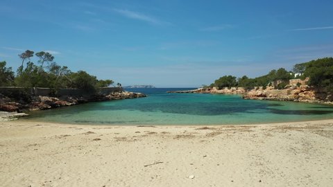 Cala Gracio beach, in the town of Sant Antoni, Ibiza.