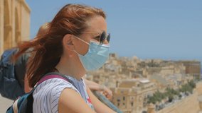 Female Tourists Wearing Sunglasses And Facemask During COVID-19 Pandemic. - close up, side view - Powered by Shutterstock - Get 15% off with code: PIKWIZARD15