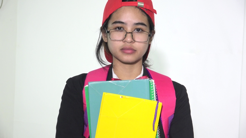 A Serious Filipina Girl Student