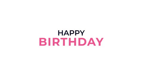 Happy Birthday To You Animated Text in Two Color. Good for birthday wishes.