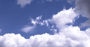 Formating time lapse clouds, nature fast motion angri big cloudscape in clean blue sky, nature puffy, fluffy. Beautiful summer sunny day. 4K.