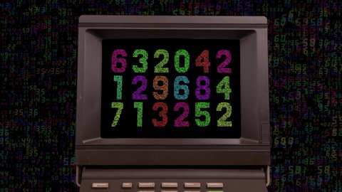 Old Fashioned Computer Coding Numbers On Stock Footage Video (100% ...