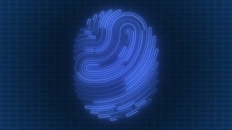 Digital Biometric Fingerprint Background Looping Full Stock Footage ...