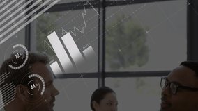 Statistical data processing against two diverse businessmen shaking hands at office. business partnership and technology concept - Powered by Shutterstock - Get 15% off with code: PIKWIZARD15