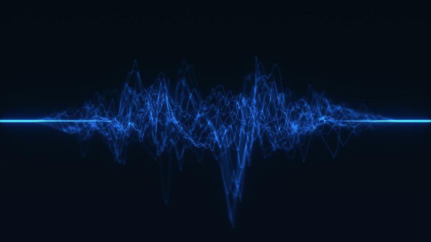 Sound Waves Frequency, Futuristic Look Audio Waveform Graph In Seamless Loop, Hud User Interface Background Element, Audio Visualizer, Sound Analyzer Screen Royalty-Free Stock Footage #1077951176