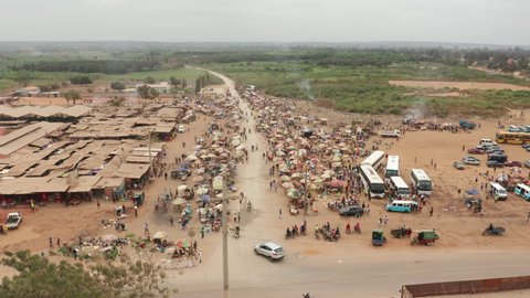 traveling front over the informal market, Caxito in Angola, Africa