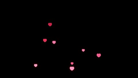 Hearts of love and romance float in the air Isolated by Alpha channel (transparent background) Uses it to enhance any video presentation or animation