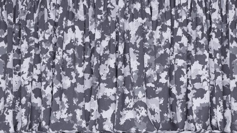 Realistic 3D animation of the urban or street camouflage curtain rendered in UHD with alpha matte