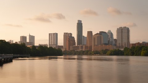 Austin, Texas, USA downtown skyline on the Colorado River.