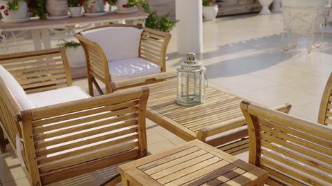 decorative quality wooden garden furniture white cushions