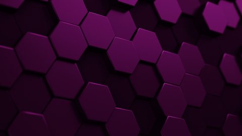 Abstract Hexagon Geometric Surface Loop 5 Dark Pink: minimal hexagonal grid pattern animation in berry purple. Clean background with glossy deep purple hexagon shapes. Luxury aesthetic. 
 ஸ்டாக் வீடியோ