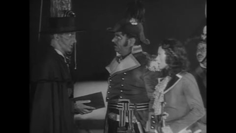CIRCA 1936 - In this adventure movie, a villainous Spanish soldier forces a woman to marry him on the gallows where Zorro is about to be hung.